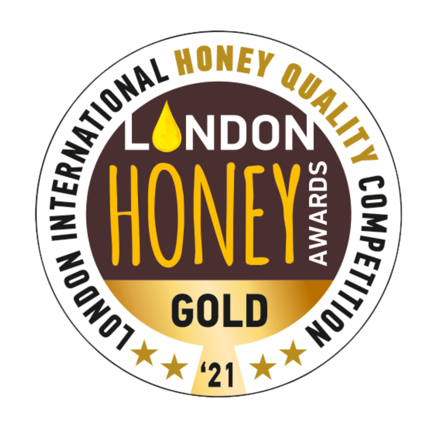 London International Honey Quality Competition 2021 kuldmedaliikoon