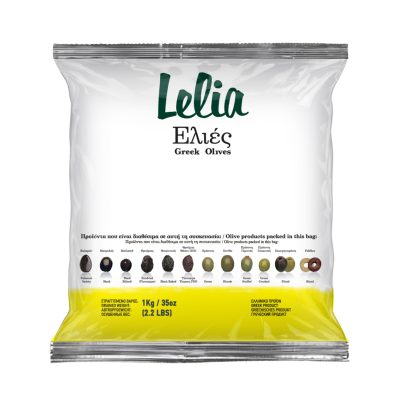 Kreeka Lelia rohelised oliivid 1 kg suures pakendis.